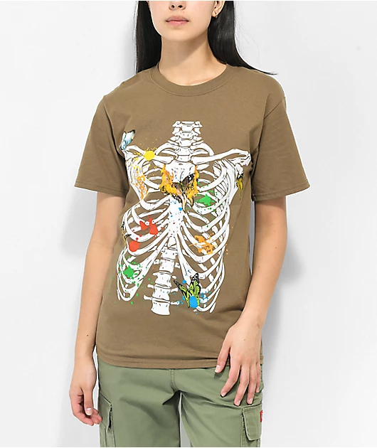 32398-civil-caged-skeleton-brown-t-shirt-1.webp Civil Caged Skeleton Brown T-Shirt