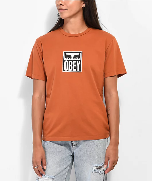 Obey Icon Eyes Brown T-Shirt