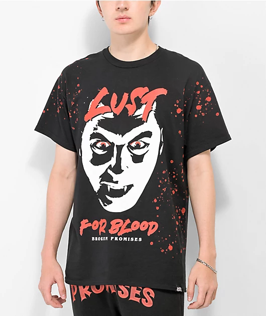 34274-broken-promises-x-dracula-lust-for-blood-splatter-black-t-shirt-1.webp Broken Promises x Dracula Lust For Blood Splatter Black T-Shirt
