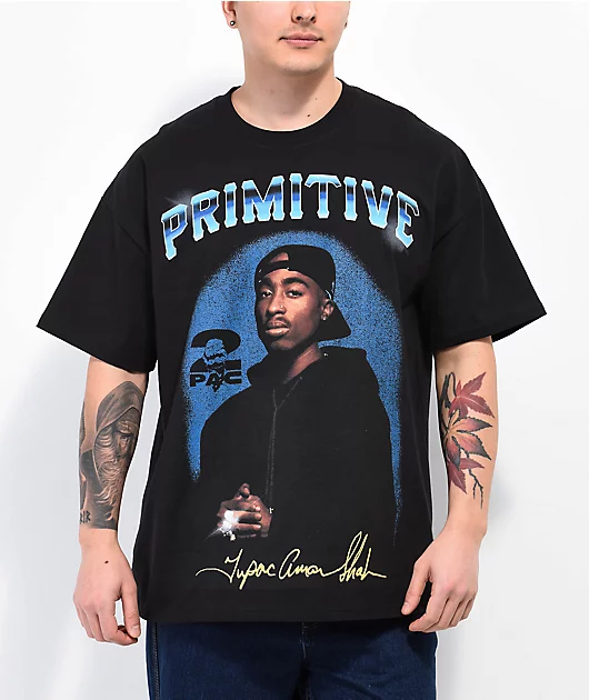 36091-primitive-x-tupac-shine-black-t-shirt-1.webp Primitive x Tupac Shine Black T-Shirt