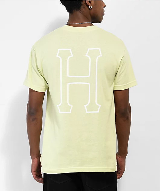 36181-huf-essentials-h-lime-green-t-shirt-2.webp HUF Essentials H Lime Green T-Shirt