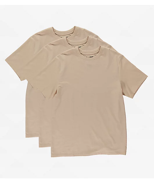 36502-zine-solid-tan-3-pack-t-shirt-1.webp Zine Solid Tan 3-Pack T-Shirt