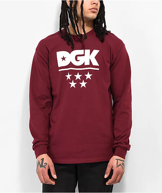 38552-dgk-all-star-burgundy-long-sleeve-t-shirt-1.webp DGK All Star Burgundy Long Sleeve T-Shirt