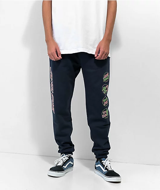 Santa Cruz Outline Stripe Navy Sweatpants