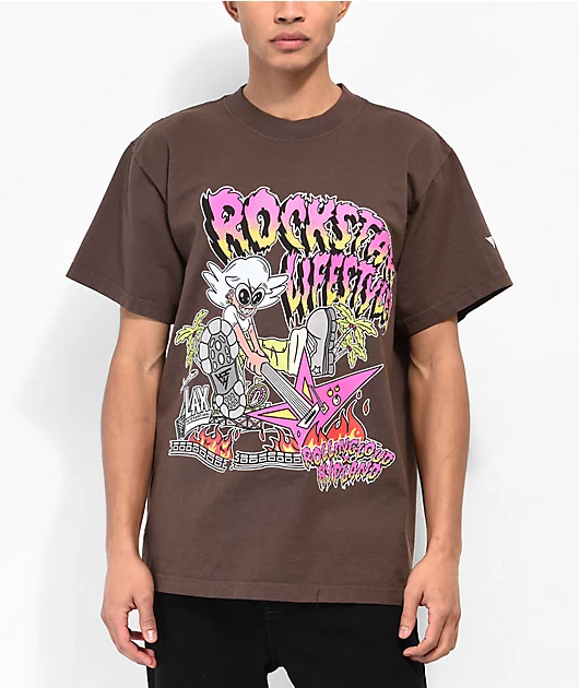 Hypland x Rolling Loud Rockstar Brown T-Shirt