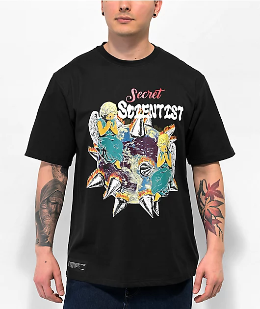 Secret Scientist Angelic End Black T-Shirt