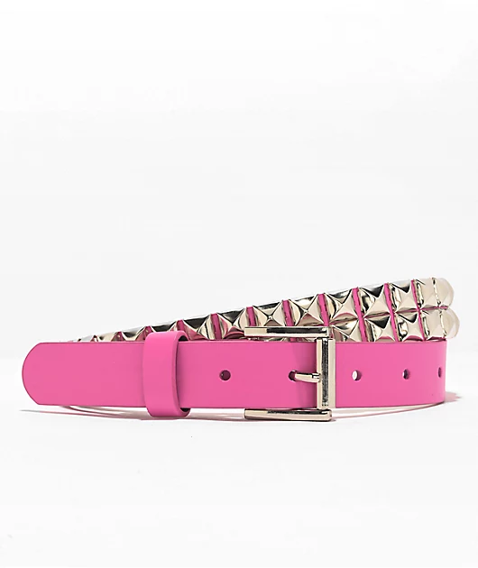 Empyre Val Pink & Silver Studded Belt