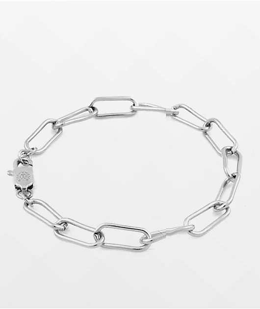 Rastaclat Warped Paperclip Silver Link Bracelet