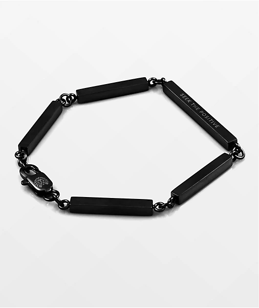 Rastaclat Seek The Positive Black Bar Link Bracelet