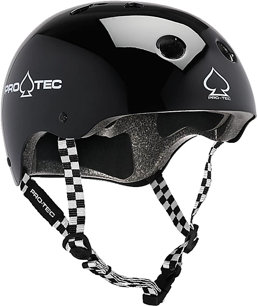 Pro-Tec Classic Black & Checkered Skateboard Helmet