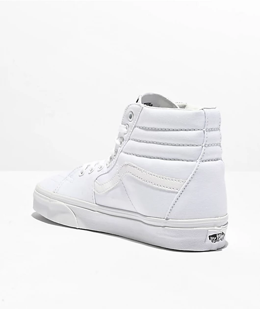 Vans Sk8-Hi True White Canvas Skate Shoes