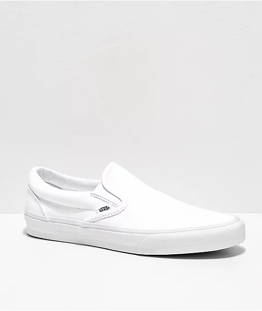Vans Slip-On Monochromatic True White Skate Shoes