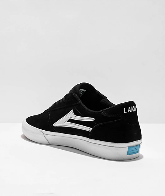 Lakai Manchester Black & White Suede Skate Shoes