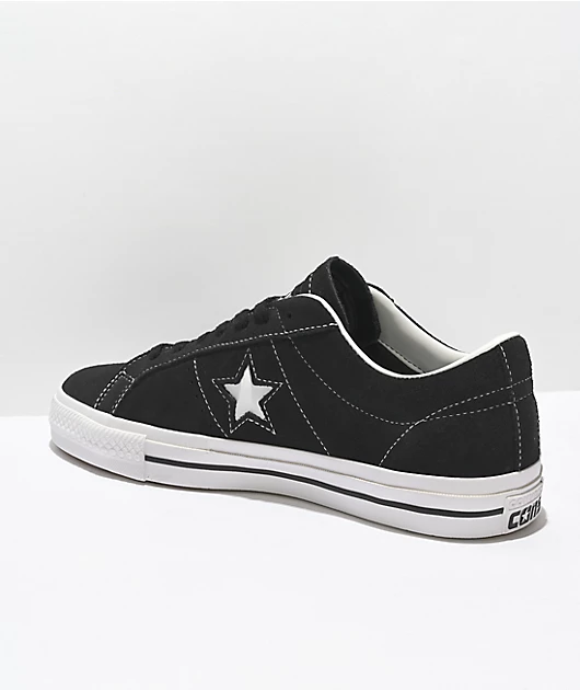 Converse One Star Pro Black & White Suede Skate Shoes