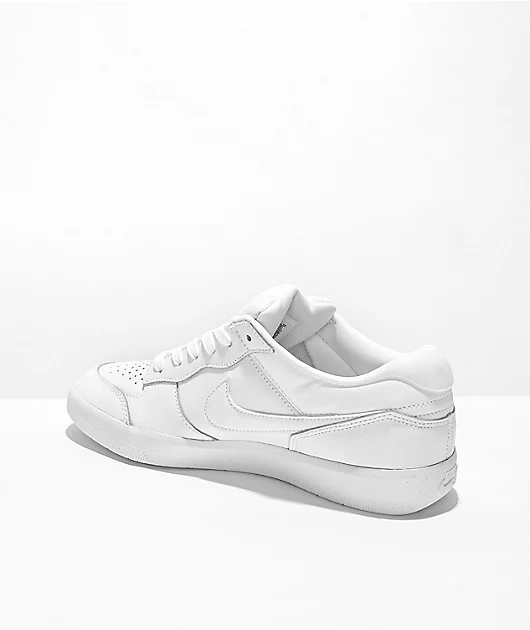 Nike SB Force 58 Premium Leather White Skate Shoes
