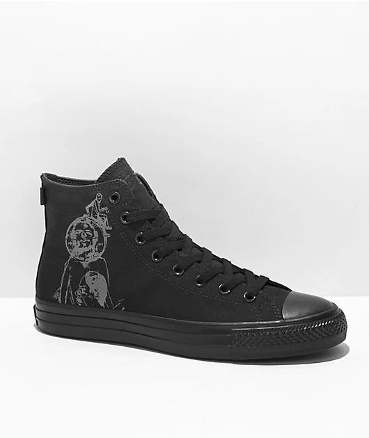 Converse x Krooked Chuck Taylor All Star Pro Mike Anderson Black High Top Shoes