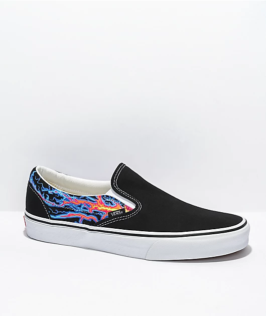 42242-vans-slip-on-electric-flame-black-white-skate-shoes-1.webp Vans Slip-On Electric Flame Black & White Skate Shoes