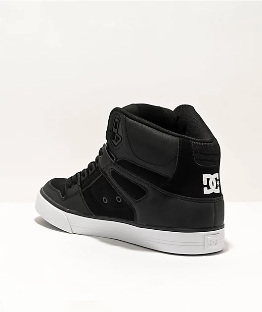 42365-dc-pure-high-top-black-white-skate-shoes-2.webp DC Pure High Top Black & White Skate Shoes