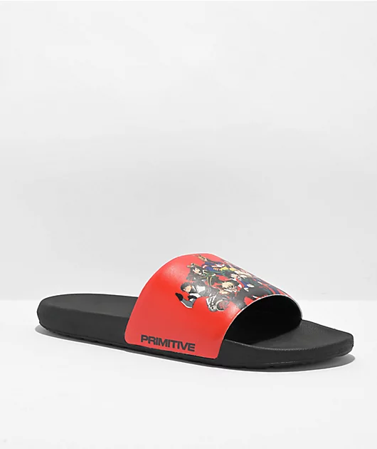 42470-primitive-x-my-hero-academia-black-slide-sandals-1.webp Primitive x My Hero Academia Black Slide Sandals
