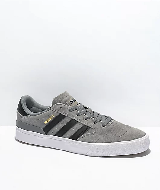 adidas Busenitz Vulc II Grey, Black, & White Shoes