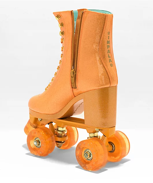 Impala x Marawa Sparkle Orange High Heel Rollerskates
