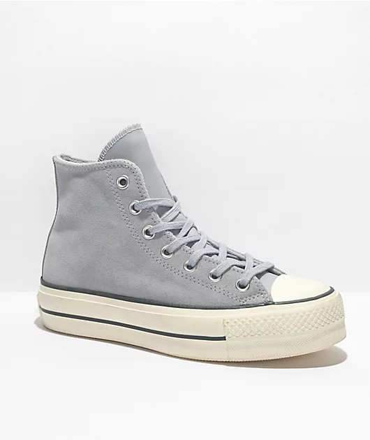 Converse Chuck Taylor All Star Lift Cozy Gravel High Top Platform Shoes