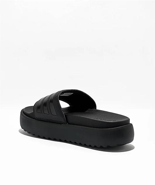adidas Adilette Black Platform Slide Sandals