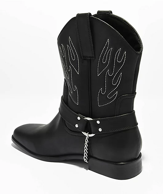 KOI Broken Bronco Black Cowboy Boots