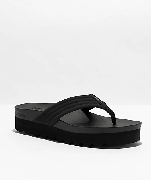 Reef Cushion Shea Hi Black Platform Sandals