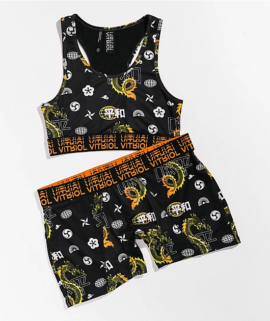 Vitriol Jill Dragon Black Sports Bra