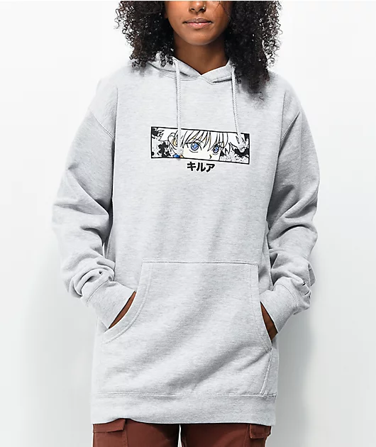 Hypland x Hunter x Hunter Killua Eye Grey Hoodie
