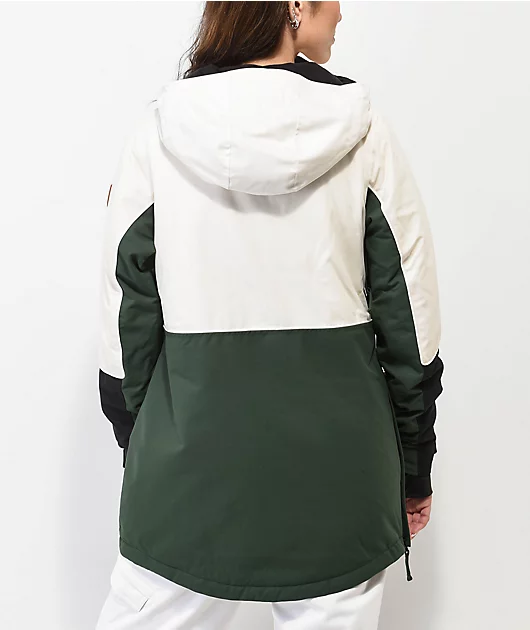 Coal Keele Green & White 15K Anorak Snowboard Jacket
