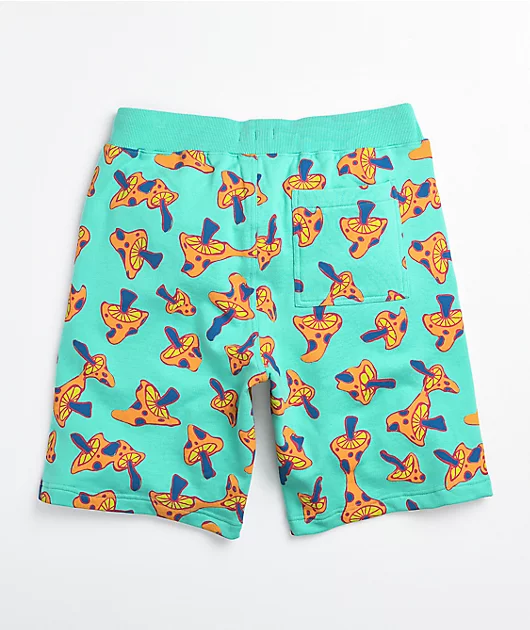 A-Lab Foray Shrooms Mint Sweat Shorts