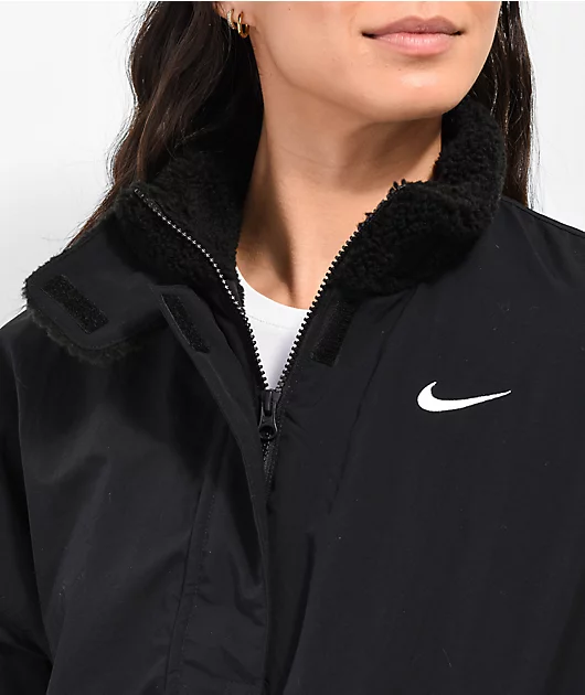 44379-nike-sportswear-essential-black-fleece-lined-jacket-3.webp Nike Sportswear Essential Black Fleece-Lined Jacket