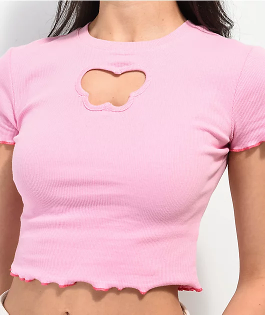44476-a.lab-katrina-butterfly-cutout-pink-crop-t-shirt-3.webp A.LAB Katrina Butterfly Cutout Pink Crop T-Shirt