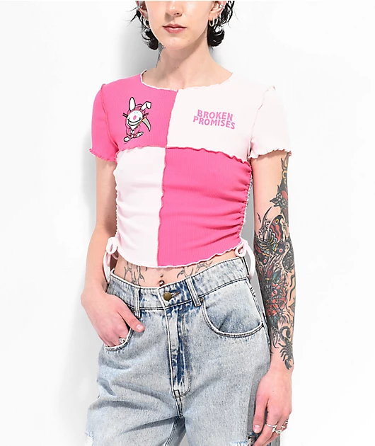44714-broken-promises-x-happy-bunny-reaper-colorblock-crop-top-1.webp Broken Promises x Happy Bunny Reaper Colorblock Crop Top