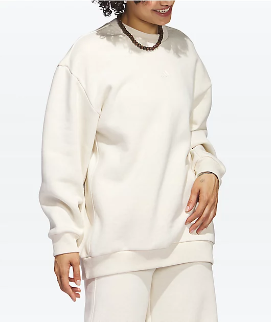 adidas All Season Cream Oversized Crewneck Sweatshirt