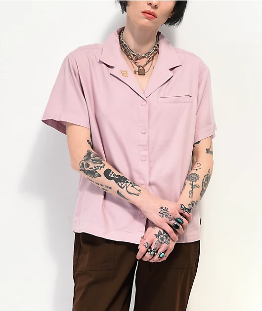 Vans x Karina Rozunko Lilac Short Sleeve Button Up Shirt