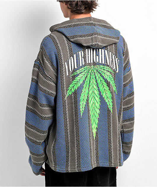 Your Highness Hempleaf Blue & Grey Baja Hoodie