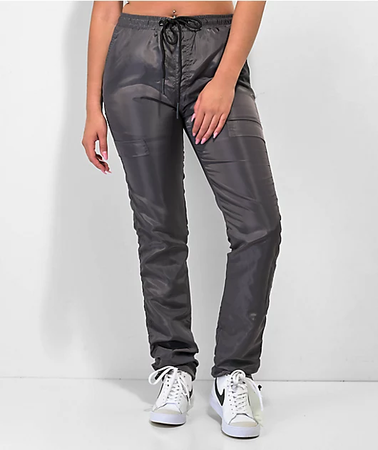 American Stitch Grey Satin Jogger Pants