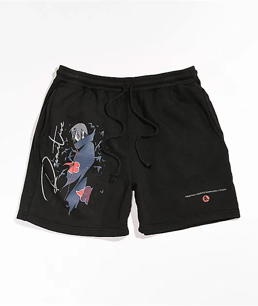 Primitive x Naruto Shippuden Crows Black Sweat Shorts