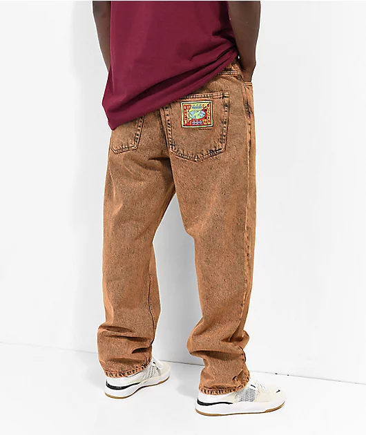 46776-worble-g8tor-brown-acid-wash-denim-jeans-2.webp WORBLE G8tor Brown Acid Wash Denim Jeans
