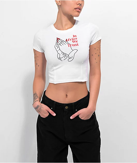 46792-jv-by-jac-vanek-in-fries-we-trust-white-crop-t-shirt-1.webp JV by Jac Vanek In Fries We Trust White Crop T-Shirt