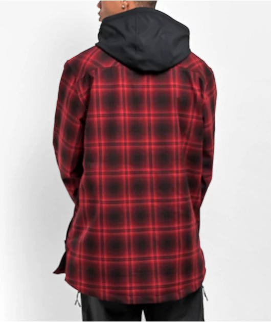 Empyre Traversed Red & Black Plaid 10K Snowboard Jacket 2024