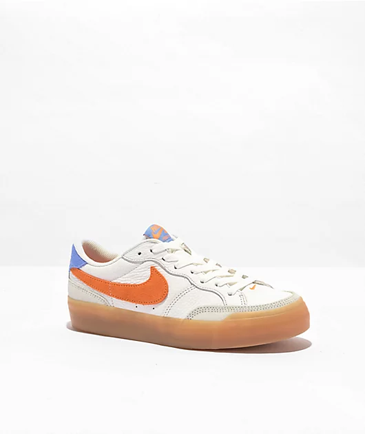 Nike SB Pogo Plus White, Orange & Blue Skate Shoes