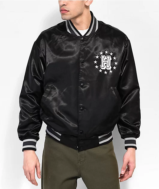 HUF Galactic Stack Black Baseball Jacket