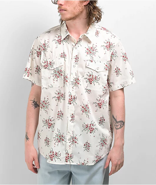 48783-brixton-wayne-stretch-cream-short-sleeve-button-up-shirt-1.webp Brixton Wayne Stretch Cream Short Sleeve Button Up Shirt