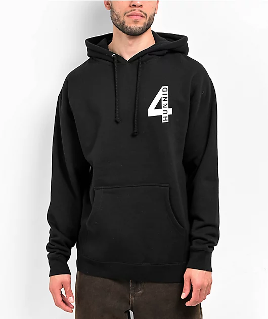 4Hunnid Chrome Roses Black Hoodie