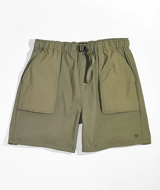 Brixton Jupiter Service Olive Green Elastic Shorts