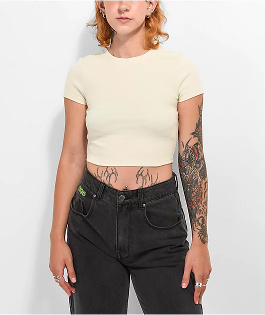 Ninth Hall Fundamentals Shawnie Birch Fitted Crop T-Shirt
